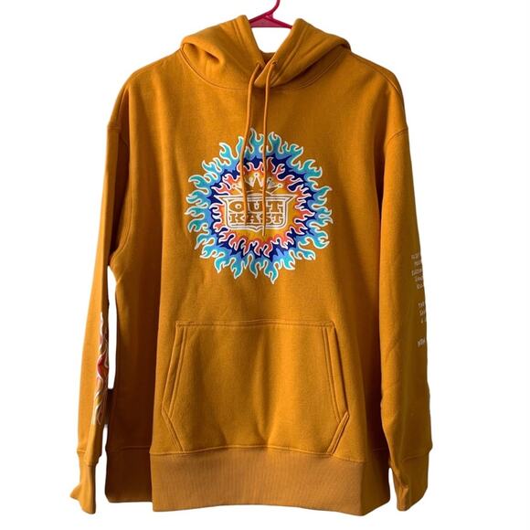 Urban Outfitters Outkast Orange Flame Oversized Hoodie Sweatshirt S/M - Picture 2 of 13
